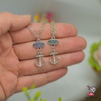 Кулон для двоих друзей "Best Buds Мини якорь"